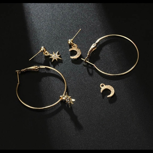๐ Sun, Moon, & Stars โจ Stud & Hoop Set  โ๏ธ - Picture 3 of 3